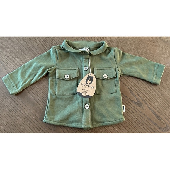 Rabbit + Bear Organic Emily & Oliver‎ Green Baby Jacket Size 6-9 months NEW - Picture 1 of 7